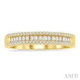 1/3 Ctw Baguette and Round Cut Diamond Stackable Fashion Band in 14K Yellow Gold